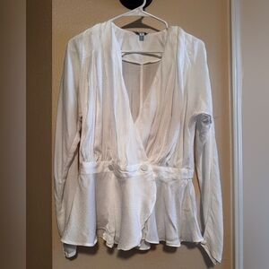 Express Women’s White Wrap Blouse